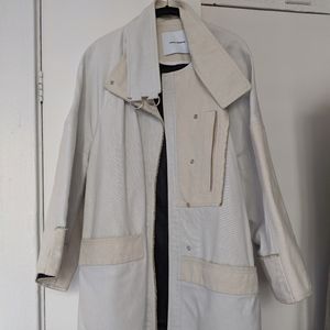 Paco Rabanne White Canvas & Tech-pique Coat 2